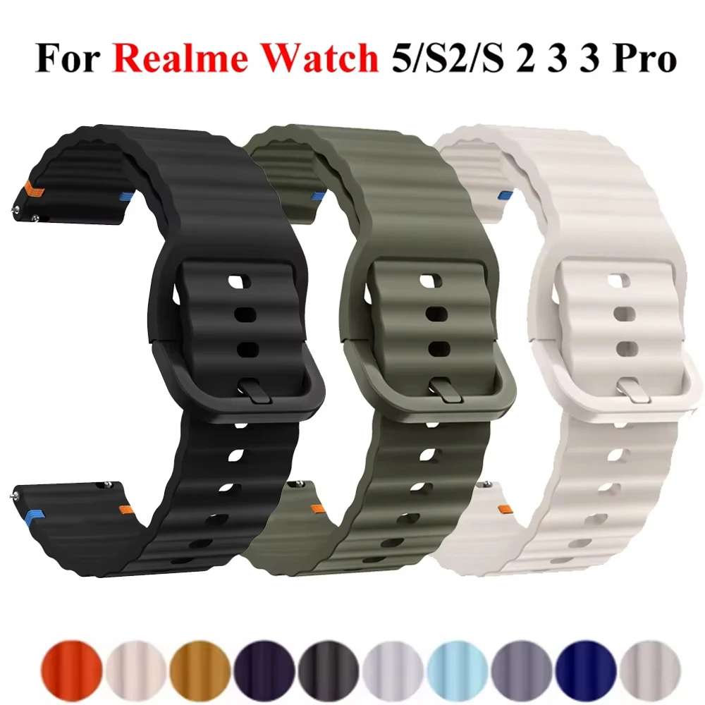 Enhanced Silicone Watch Band - 22MM Adjustable Wrist Strap in Multiple Colors