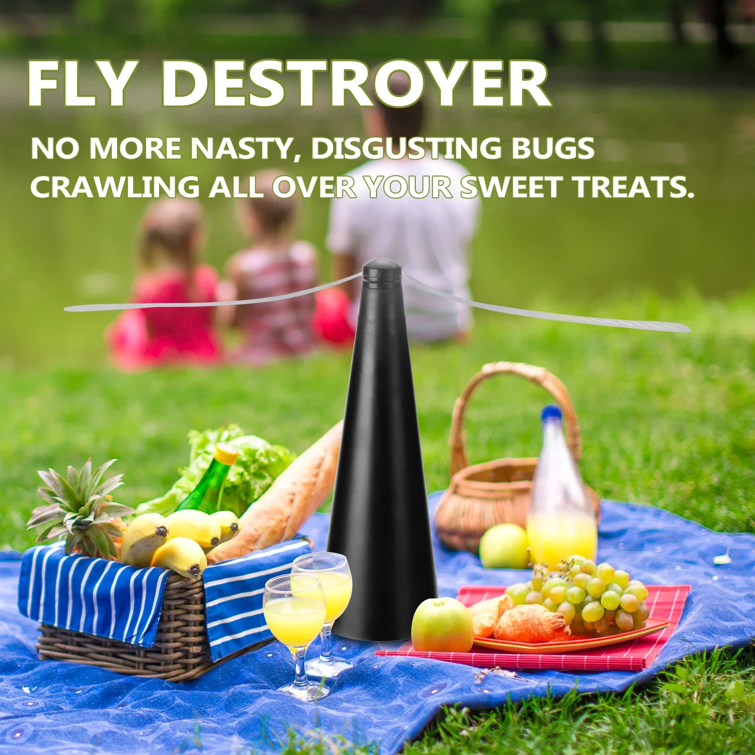 Fly Repeller Table Fan USB Or AA Battery Powered Insect Fly Repeller Fans Portable Pest Control for Camping Picnic Party