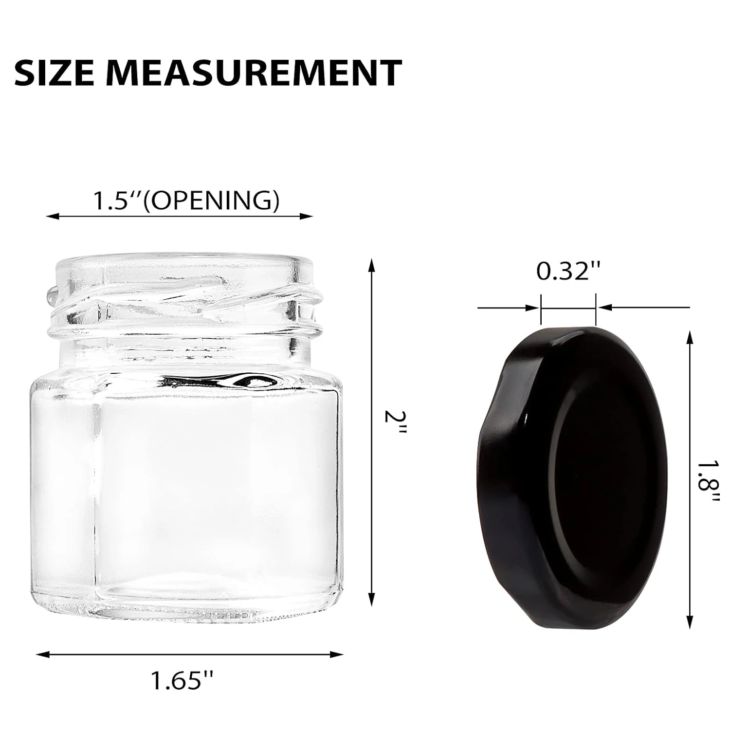 Mini Hexagon Glass Jars, Honey Jars Small Spice Jars with Black Lids  for Jam, Homemade Projects, Gifts, Wedding Party Favors 3