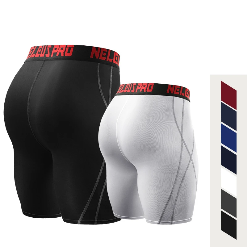 Men Running Sports Tight Shorts Fitness Jogging Gym Basketball Training Bottom Pants Quick-drying M L XL 2XL 3XL