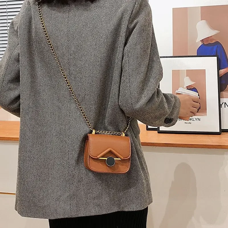 

Mini Square Bag 2024 Korean High Quality Luxury Chain Girl Shoulder Bag Leather Mini Lipstick Wallet Cute Women Crossbody Bag