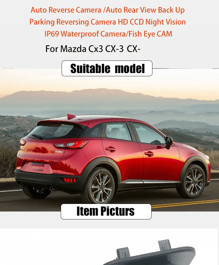 Rückansicht Kamera Für Mazda Cx3 CX-3 2015 2016 2017 2018 2019 C18 Zubehör Adapter Kabel Für Hinzufügen Backup Reverse fisch Auge CAM – Detail 1