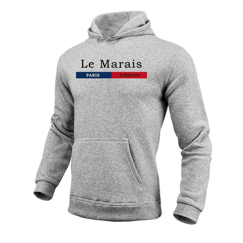 Men's Solid Color Hooded Sweatshirt Long Sleeved Pullover