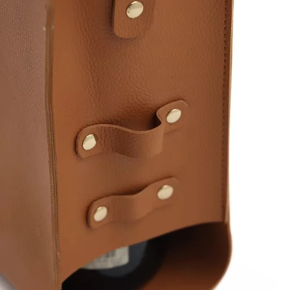 Wine Gift Bag, Reusable Leather Wine Tote Carrier, Double Layer Champagne Beer Gift Bags Carrier, for Birthday Bridal Showers