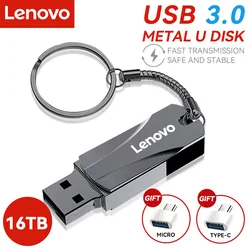 Lenovo 2TB USB 3.0 Memory Flash Drive High Speed 1TB Pen Drive Memory Stick Pendrive Storage USB Stick Adapter Metal U Disk