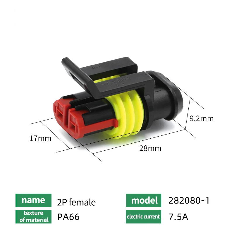 Description Picture 6 of item5/10/100 Sets Kit AMP 1.5 Male And Female Plug Automotive Waterproof Connectors Xenon Lamp Connector 1P 2P 3P 4P 5P 6P