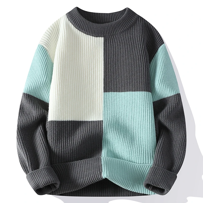 

2023 Autumn and Winter New Fashion Trend Crewneck Sweater Men's Casual Loose Comfortable Thick Warm Large Size Sweater M-4XL