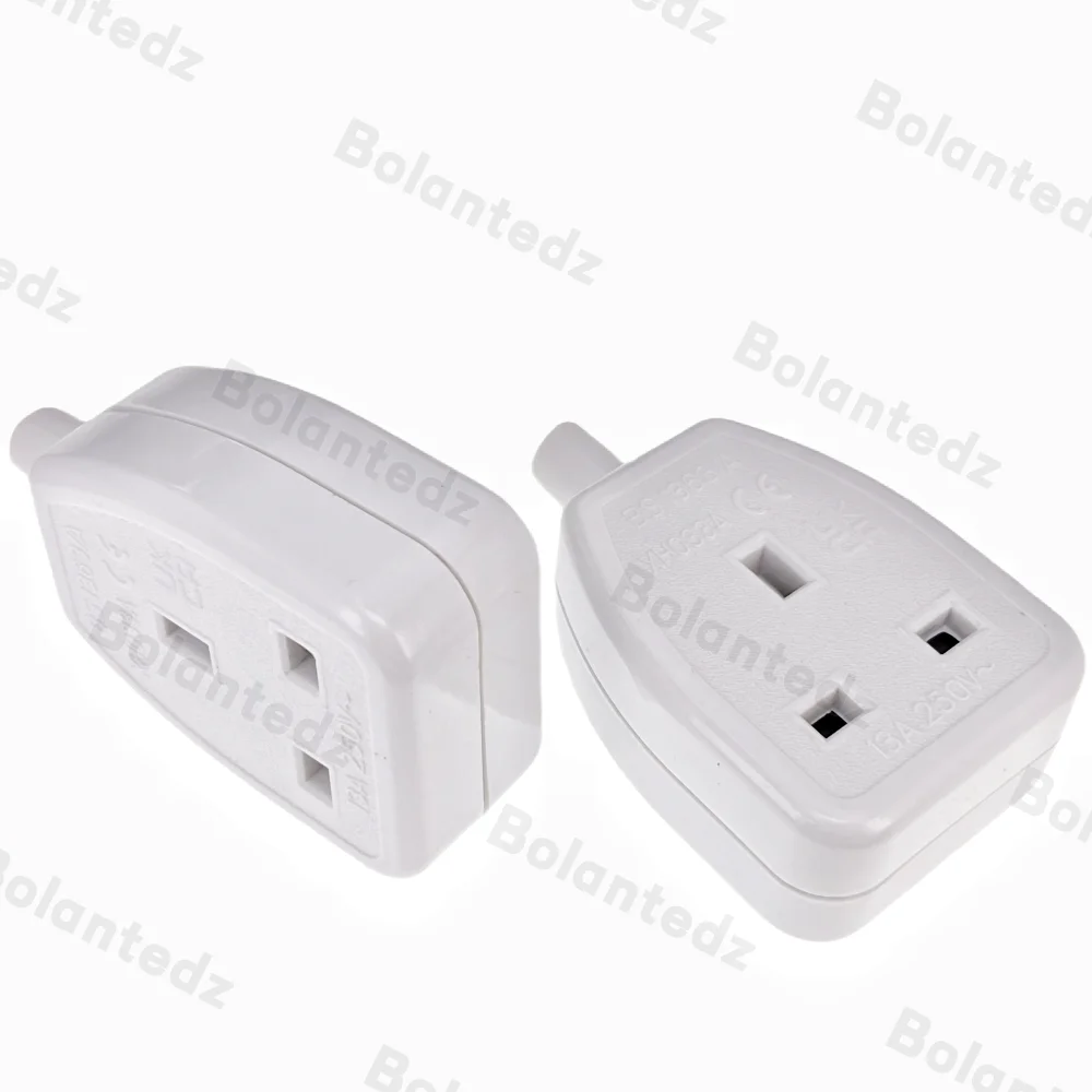 Plug Adapter Electrical Socket Power Cable Power Cord Power Socket Power Plug Connector 13A 250V UK British Standard Female Socket Power Adaptor Detachable Power Cord Cable Connector Socket White/Black