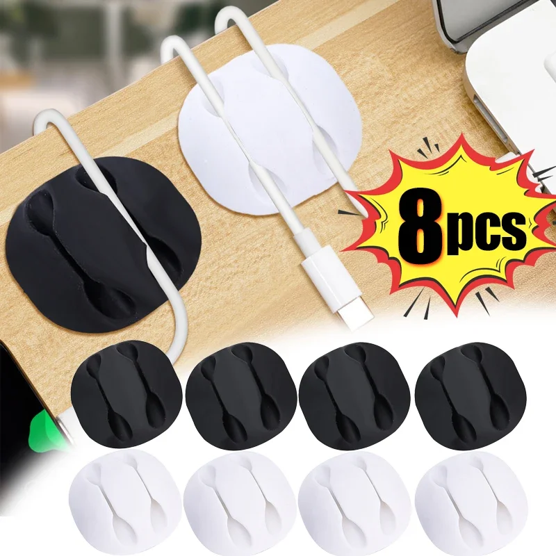 2 Hole Adhesive Cord Management for Home Office Car Desk. 1