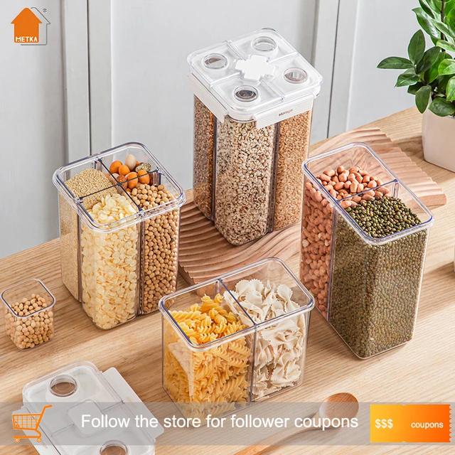 Kitchen Airtight Food Storage Containers with Lid Pantry BPA Free Plastic  Clear Cereal Organization for Flour Sugar Rice Baking - AliExpress