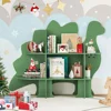 Dinosaur Kids Bookshelf, 2-Tier Bookshelf for Kids, Baby Bookshelf and Toy Storage, Wooden Kids Bookcase, Toddler Book Shelf 1