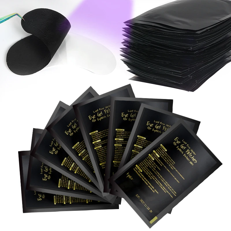 

50 pairs/lot Black Patches For UV Glue Gel Eye Pads Eyelashes Paper Patches For Eyelash Extension Eye Tips Sticker Makeup Tool