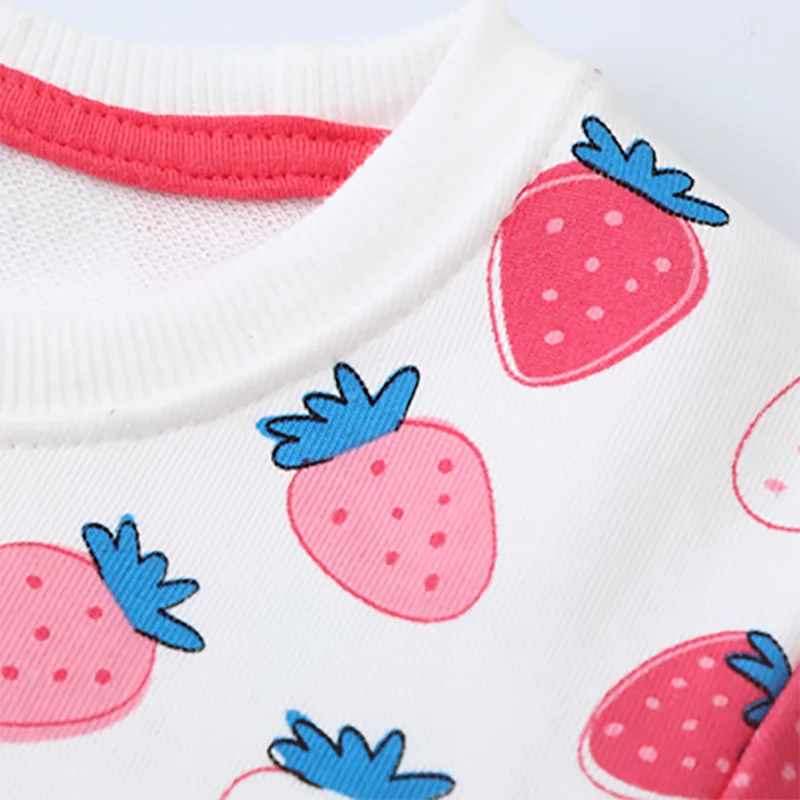 Children's Clothing Baby Girls Hoodies Kids Clothes 2025 New Autumn Spring Cartoon Strawberry Sweatshirts