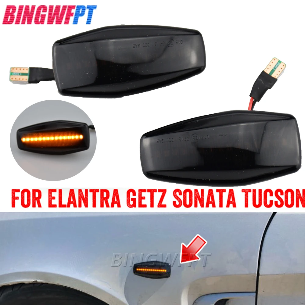 A Pair Dynamic Blinker LED Light Side Marker For Hyundai Tucson Terracan  Coupe Trajet Matrix Elantra XD i10 Getz Sonata XG - AliExpress