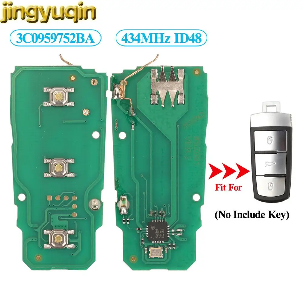 Remote Half-Smart Car Key Circuit Board 434Mhz ID48 Chip For Volkswagen VW Passat B6 3C B7 Magotan CC 3C0959752BA 3BTN car remote key car key transponder chip