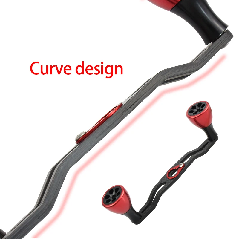 EKfan 130MM Carbon Fiber Angeln Griff Legierung Knöpfe 7X4MM/8X5MM Löcher Für Dawa/Shmano Baitccast Wasser-tropfen Reel DIY – Detail 7