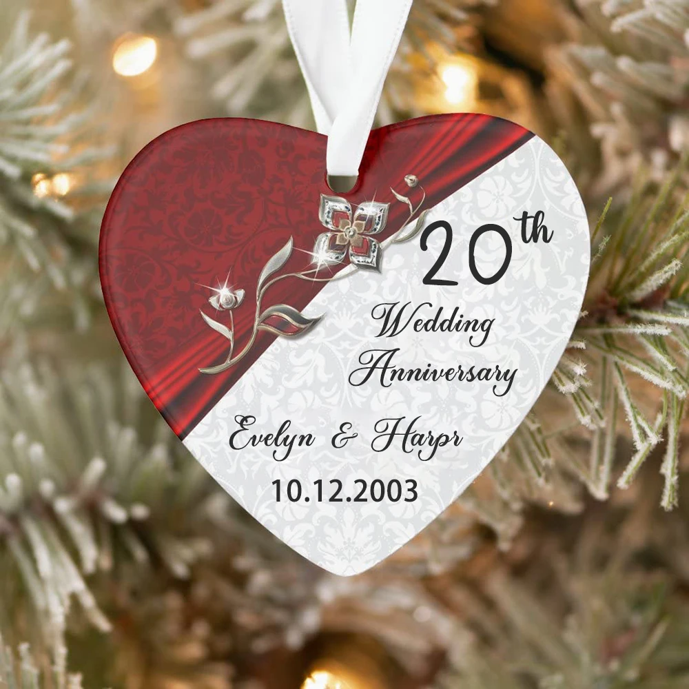

Personalized Wedding Anniversary Ornament Valentines Gift for Her Wedding Anniversary Decorations Gifts for Couple or Parents