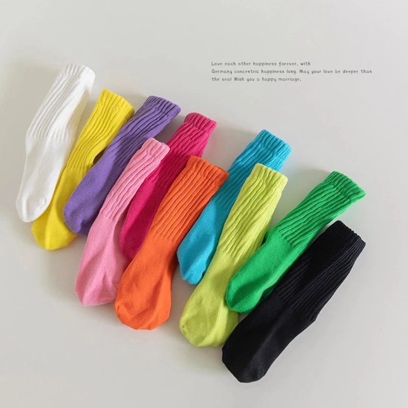 Ins موضة الشتاء الأطفال الجوارب الدافئة الفتيان الفتيات الركبة عالية فضفاضة الرضع الطفل جوارب القطن الاطفال الجوارب المدرسية ل 1-10 سنوات