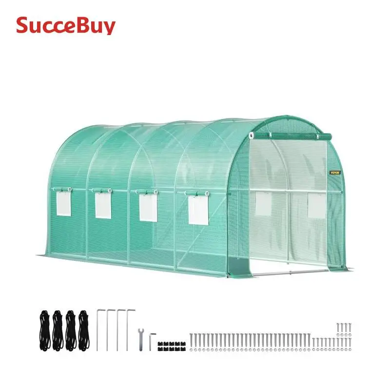 Walk In Greenhouse Galvanized Frame & Waterproof Cover 15x7x7/10x7x7/20x10x7/12x7x7 ft walk in greenhouse garden greenhouse cover greenhouse cover