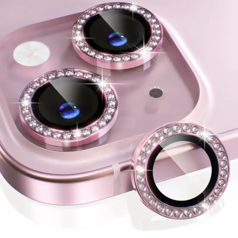 Diamond Metal Protective Glass Camera Lens Protector (2-3 Pack)