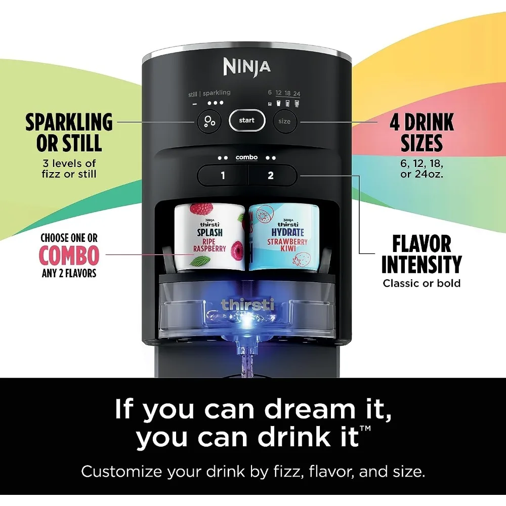 Soda Maker Create Unique Sparkling & Still Drinks Personalize Size & Flavor Carbonated Water Machine