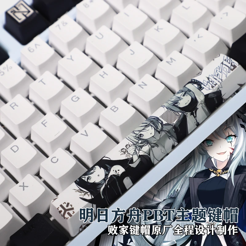 Chaves Pbt Lados Corante Subbed Keycaps Anime dos Desenhos Animados Gaming Keycap Backlit Arknights para Ansi 61 87 104 108 Layout 108