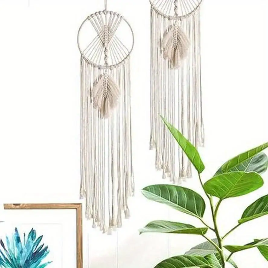 Boho Macrame Leaf Wall Hanging Tapestry - Elegant Room and Home Decor Gift