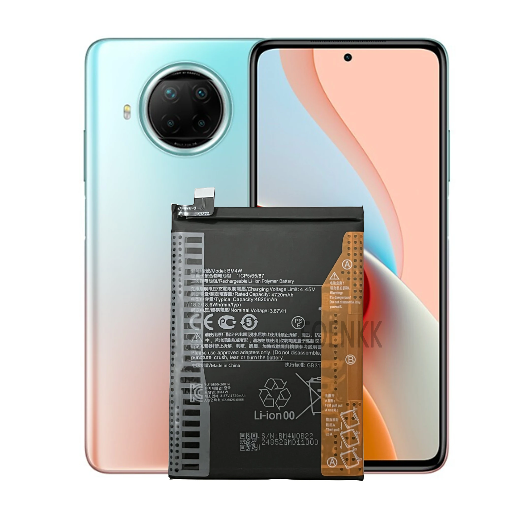 Batterie Originale Xiaomi Mi 10T Lite 5G – BM4W 4820mAh, 3.87V, Avec Kit D’outils
