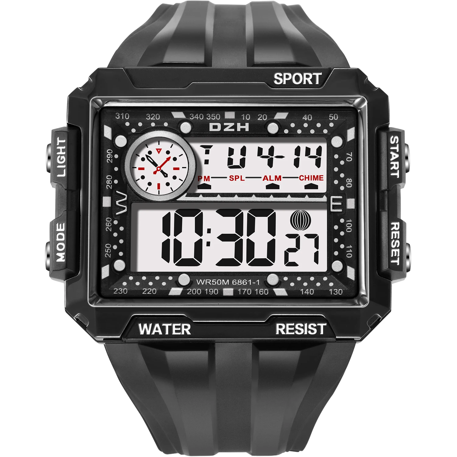 Digital Watch Men SYNOKE Brand Rugged Square Watch 50M Waterproof Luminous Timer Multi-function Watches reloj deportivo hombre 