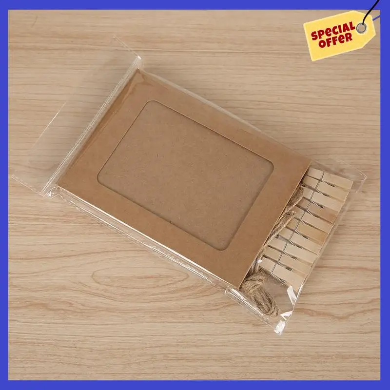 100PCS 6Inch Baby Shower Photo Frame Clip Wall Happy Birthday Banner DIY Wedding Anniversary Picture Party Favora01p