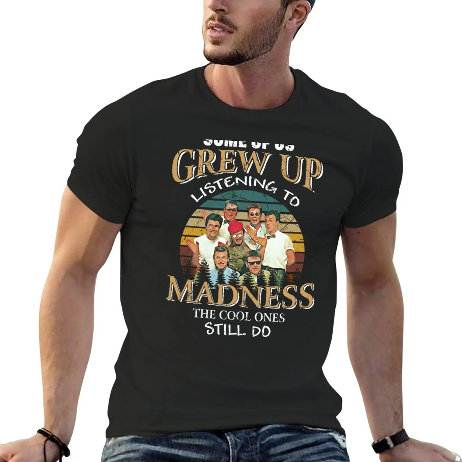 

New Vintage listening to The madness retro band gift for fans T-Shirt anime clothes custom t shirt plain t shirts men