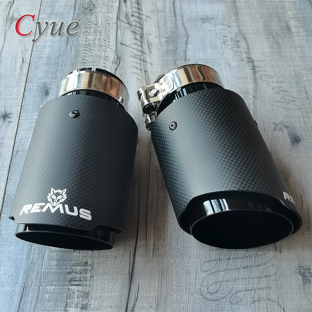 Remus-Style Matte Carbon Exhaust Tip 1