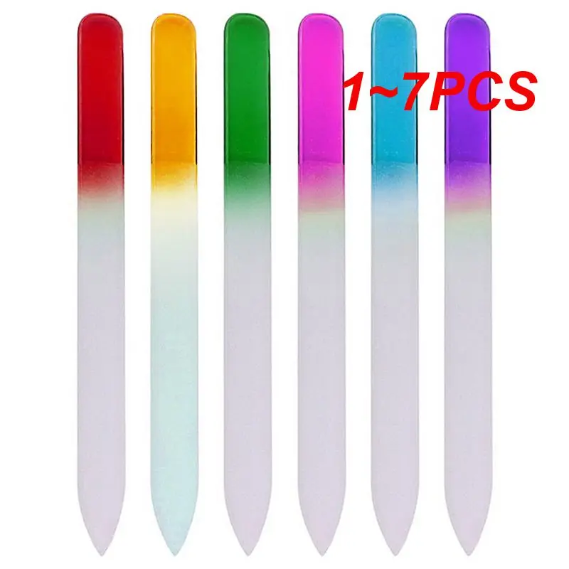 

1~7PCS Professional Crystal Glass Nail Art Files UV Polish Nail Buffer File Transparent Sanding Tips Manicure Decoration Tools
