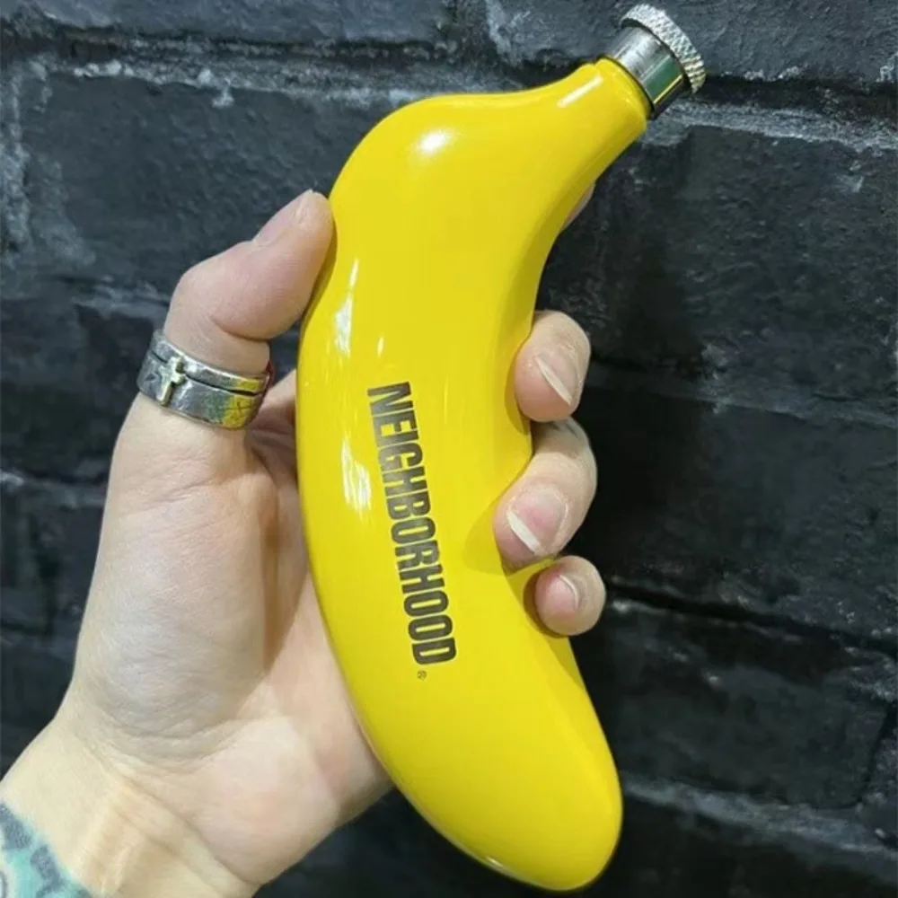 

NBHD Outdoor Camping Wine Bottle Metal Stainless Steel Banana Fun Shape Portable Stainless Steel Thick Ornament