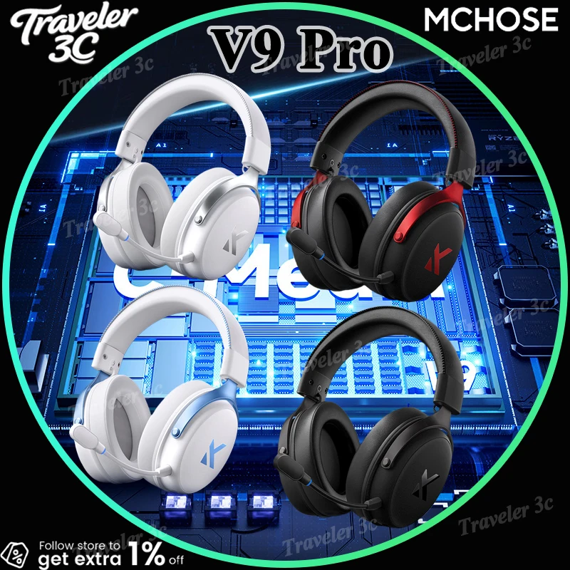 سماعات ألعاب MCHOSE V9 Pro الأصلية المخصصة، سماعات...