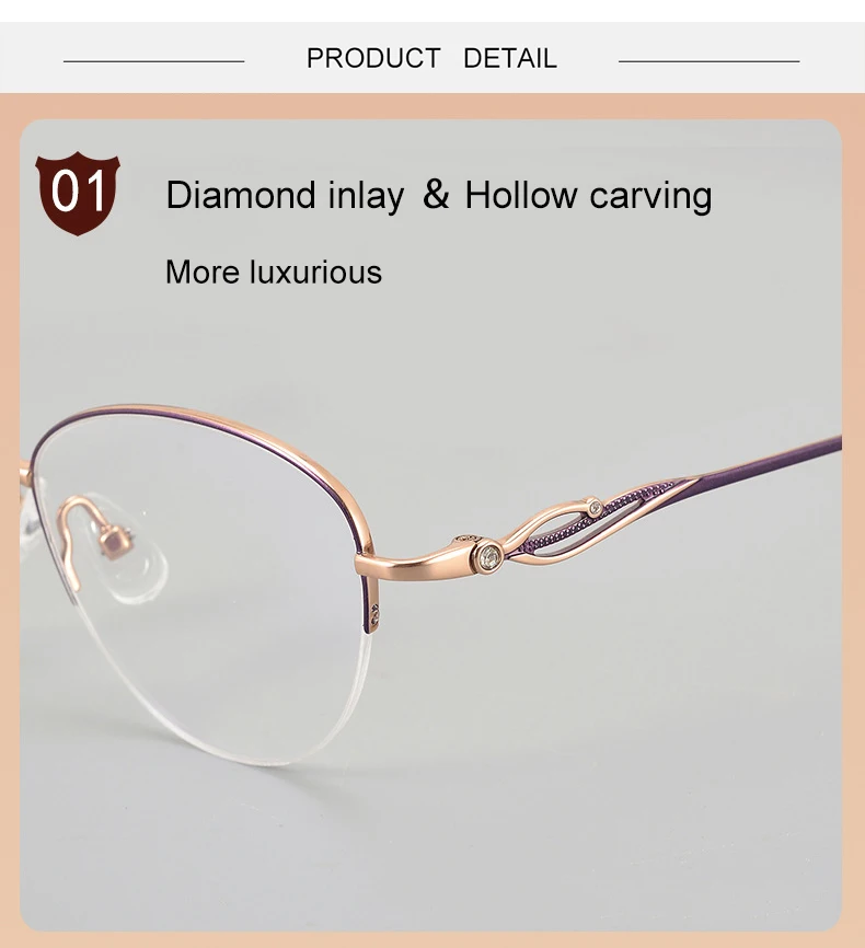 Krasivyy Unisex Semi Rim Oval Square Titanium Eyeglasses 33001 Image 2