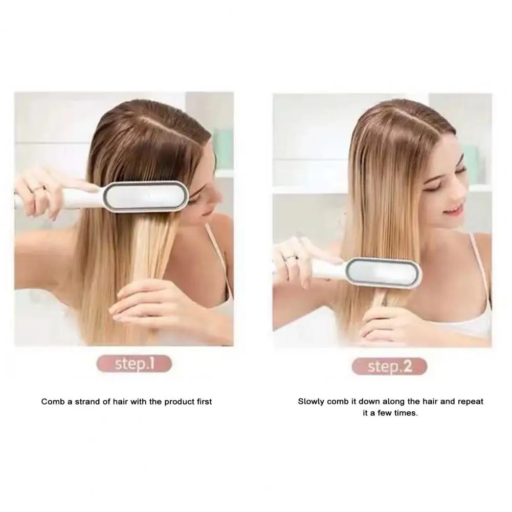 Fast Heating Hair Brush Hair Straightening Brush Fast Heating Straightener with 5 Temperature 2-in-1 for Frizz-free