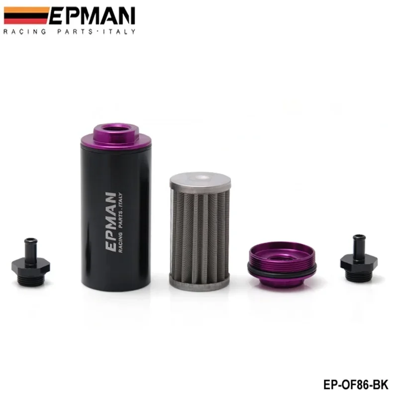 100 Micron 8.6MM Aluminum High Flow Fuel Inline Petrol Filter Car Truck EP-OF86 fuel filter