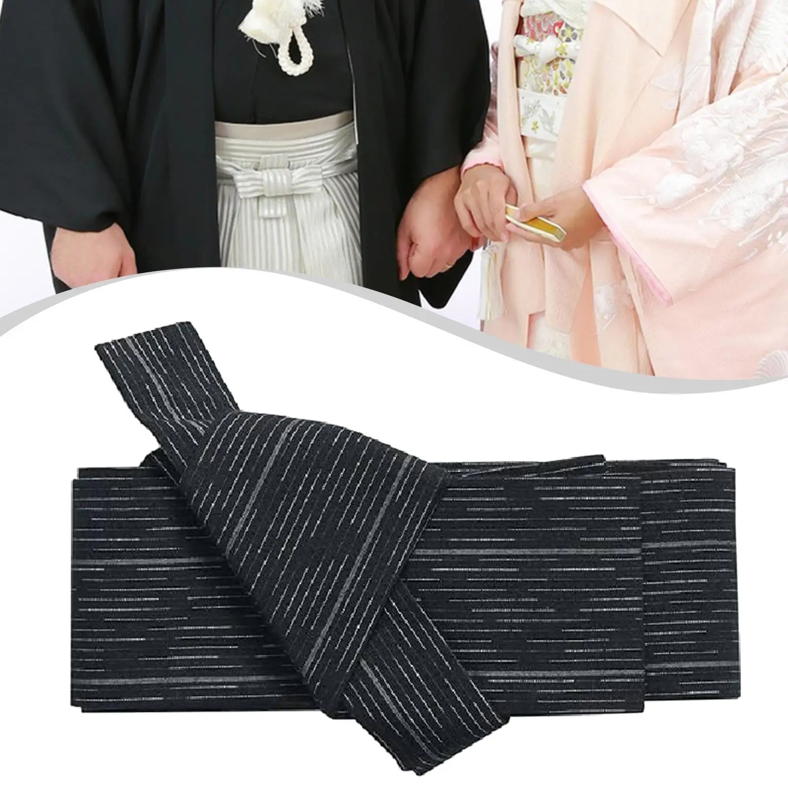 Kimono Obi Belt for Men Comfortable Waist Band Polyester Portable Traditional