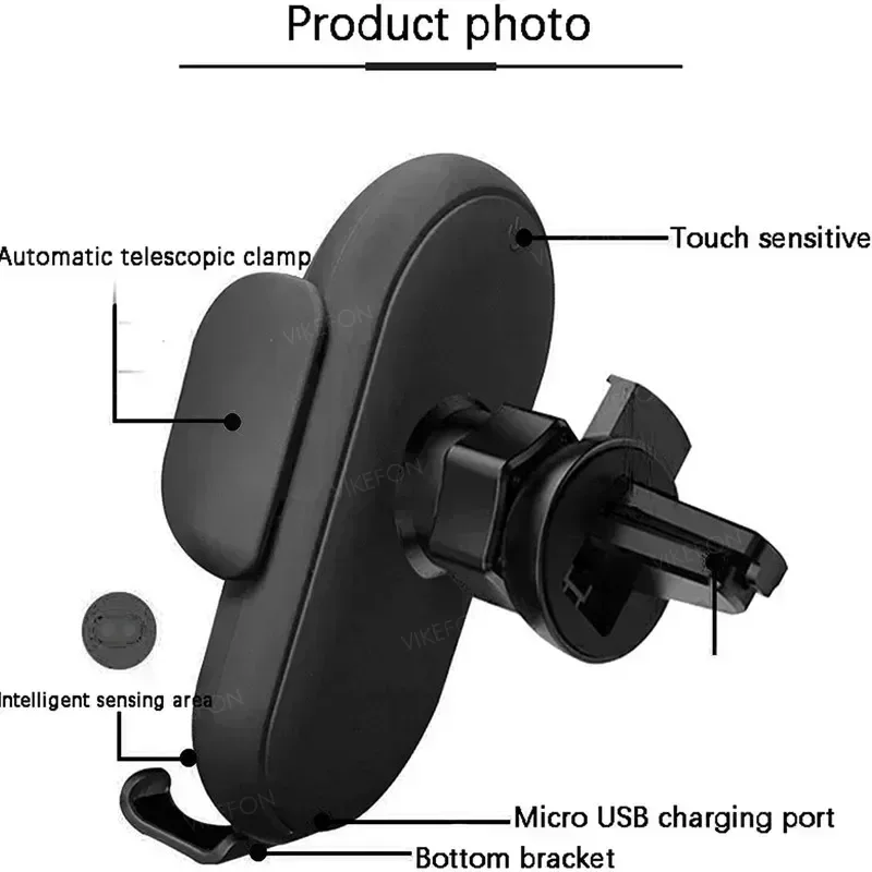 360° Rotation Car Wireless Charger Automatic Clamping Infrared Induction Phone Stand for iPhone 16 15 14 Samsung Galaxy S24 Plus