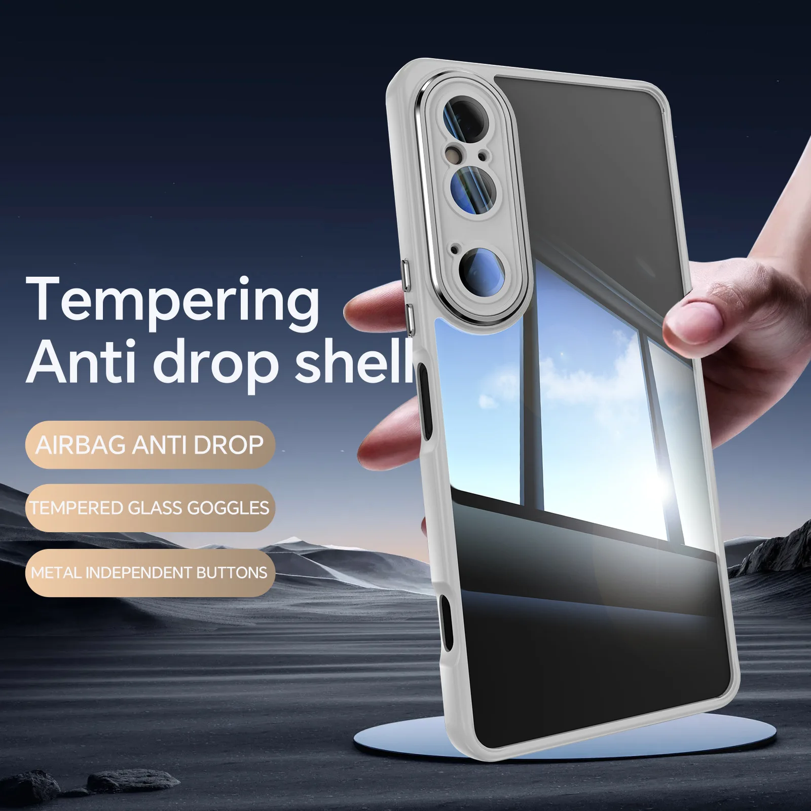 Premium Drop-Proof Phone Case with Metal Lens Protection and Separate Button Design