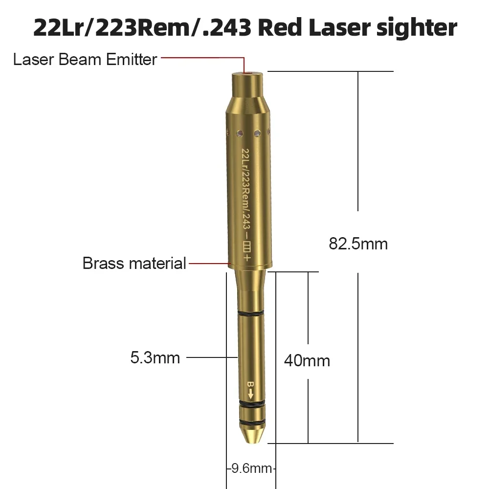 Red Laser Sight for 22LR 223REM 243 Caliber-Hunting & Shooting Training Accessory Gun Sight Equipment