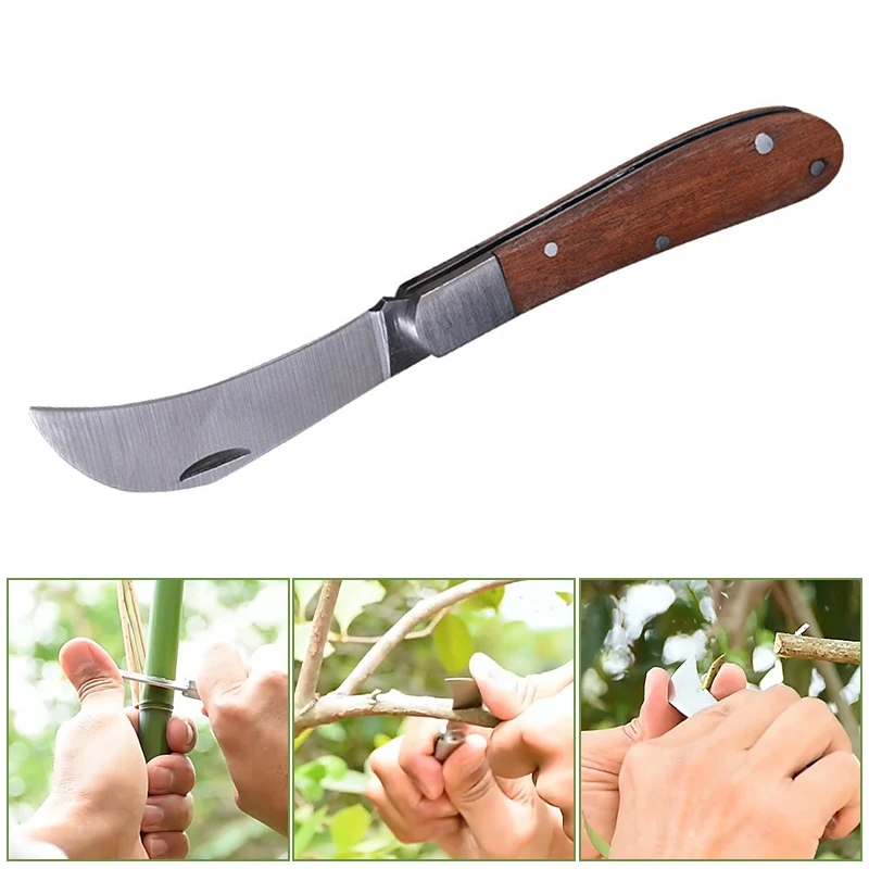 Folding Grafting Scissors Gardening Tool Stainless Steel Grafting Knife Outdoor Cutting Trim Supplies