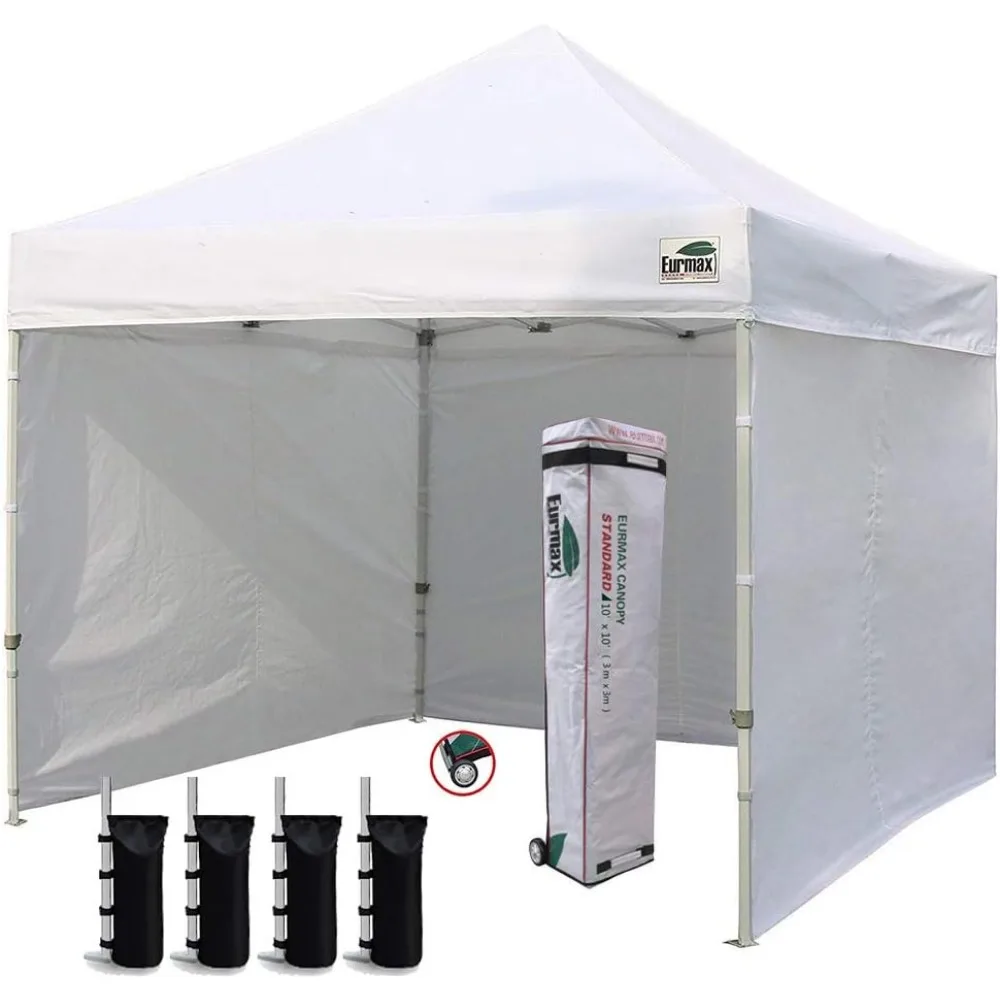 

Shelter Canopy Pop Up, 10x10FT 4 Removable Zipper End Side Walls and Roller Bag, Bonus 4 SandBags, Shade Canopy