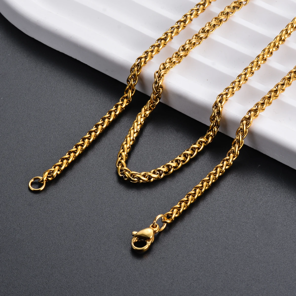 1 piece Width 3mm/4mm/5mm/6mm Keel Link Chain Necklace For Men Women Stainless Steel
