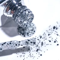 KODIES GEL Confetti Glitter Top Coat UV Gel Nail Polish 15ML Semi Permanent Black White Sequins Nail Art Decorations Gel Finish 2