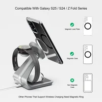 Bonola 3 in 1 Wireless Charger Metal Stand for Samsung S25 Ultra/S24/S23 15W Fast Wireless Charging for Galaxy Watch 7/Buds Pro - Image 4