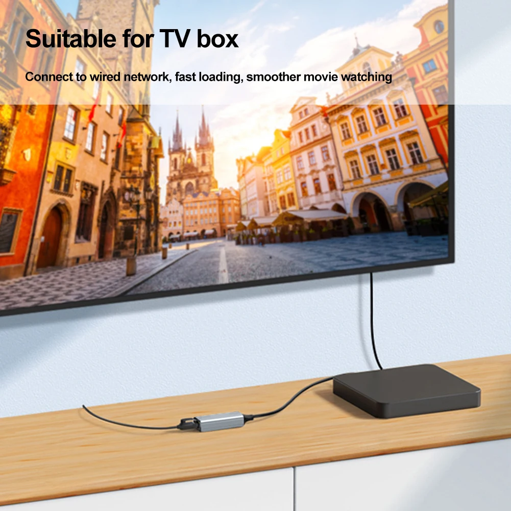 Type C USB Ethernet Adapter 1000/100Mbps USB to RJ45 Lan for Xiaomi Mi Box Nintendo Switch Network Card Laptop PC Windows