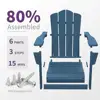 Outdoor Patio Folding HDPE Resin Adirondack Chair Navy Blue 4