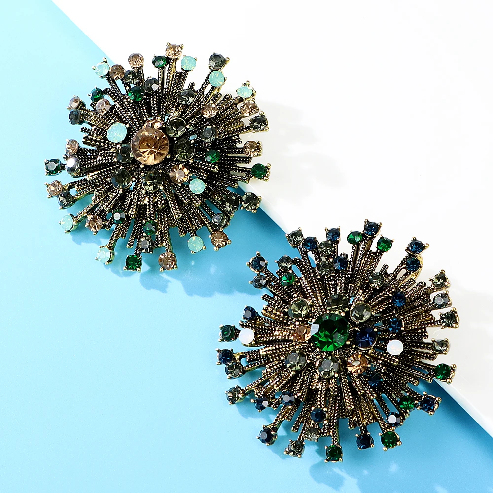 CINDY XIANG 2 Colors Choose Rhinestone Vintage Flower Brooches For Women Coat Elegant High Quality Jewelry Autumn Pins